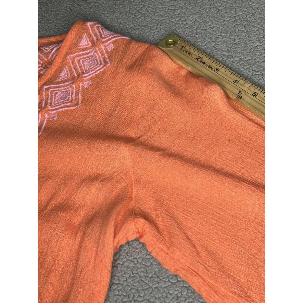 Lilly Pulitzer Target Cover Up Womens M Peach Embroidered Geometric Beach Tunic - Picture 9 of 12